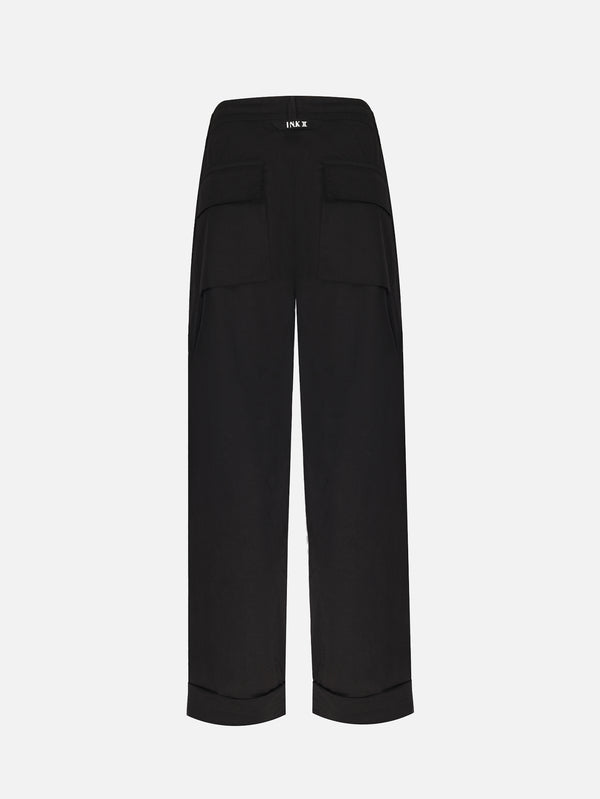 IN.K II - PANTOLON - Nylon Chino Trouser - Black - shopi go'da!.