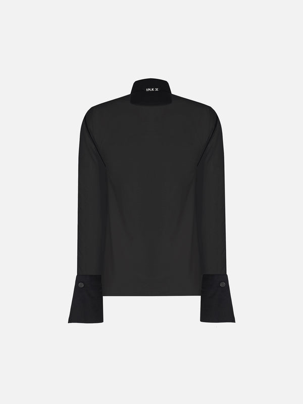 IN.K II - BLUZ - Sheer Aura Blouse - Black - shopi go'da!.