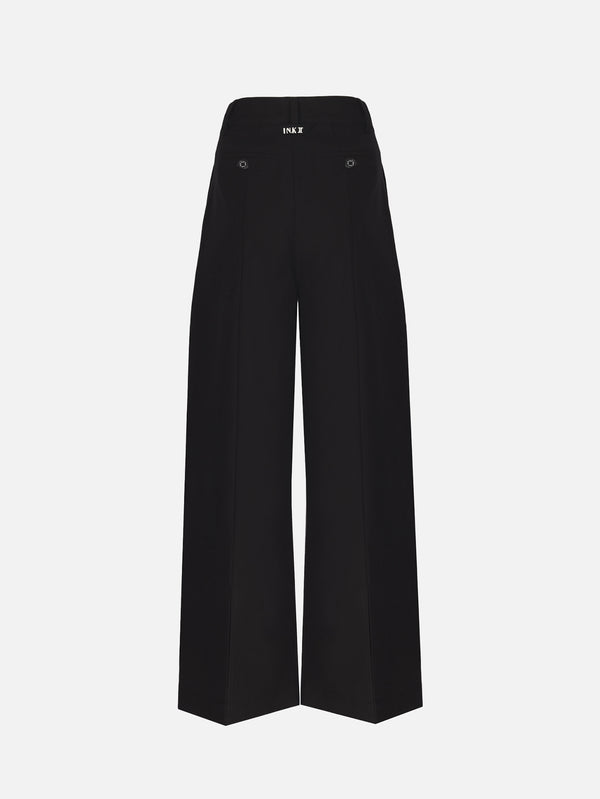 IN.K II - PANTOLON - High Waist Pleated Trouser - Black - shopi go'da!.