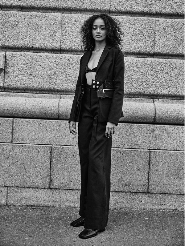 IN.K II - PANTOLON - High Waist Pleated Trouser - Black - shopi go'da!.