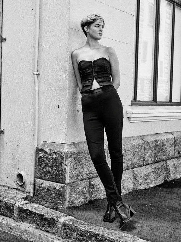 IN.K II - PANTOLON - Seamed Slim  - Black - shopi go'da!.