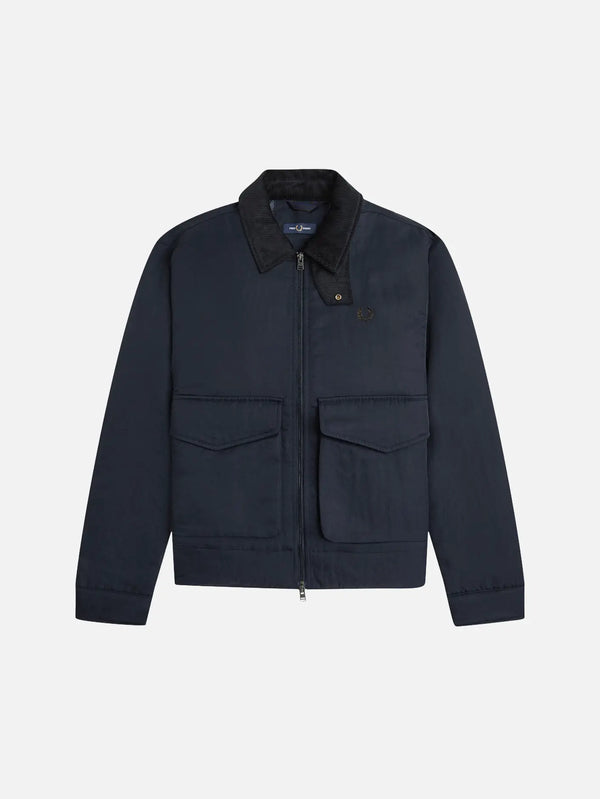 FRED PERRY Nylon Caban Jacket – Navy, ön görünüm