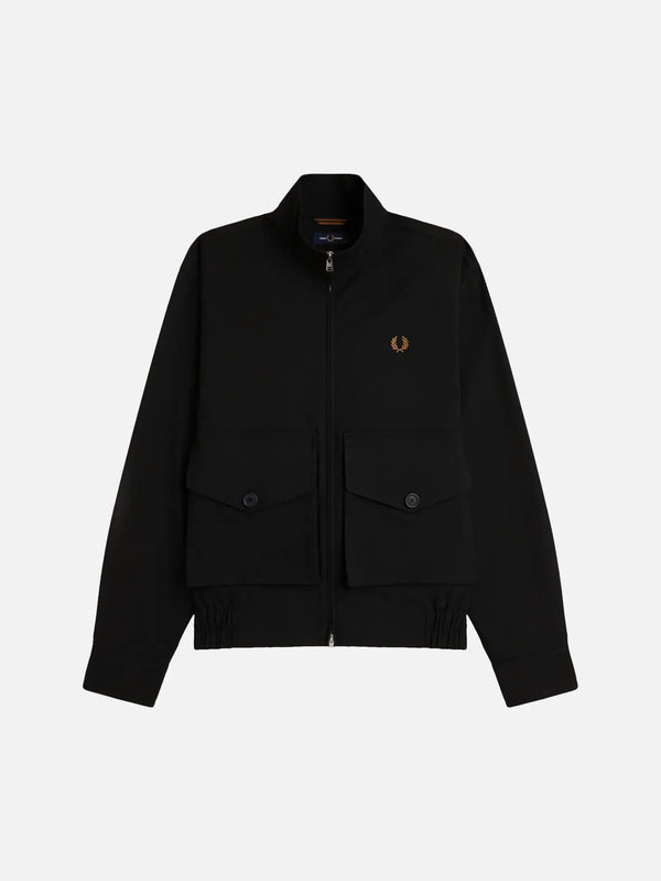 FRED PERRY Patch Pocket Funnel Neck Jacket - Black – siyah, önden görünüm