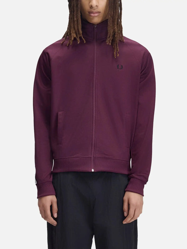 FRED PERRY Contrast Tape Track Jacket - Plum – ön görünüm