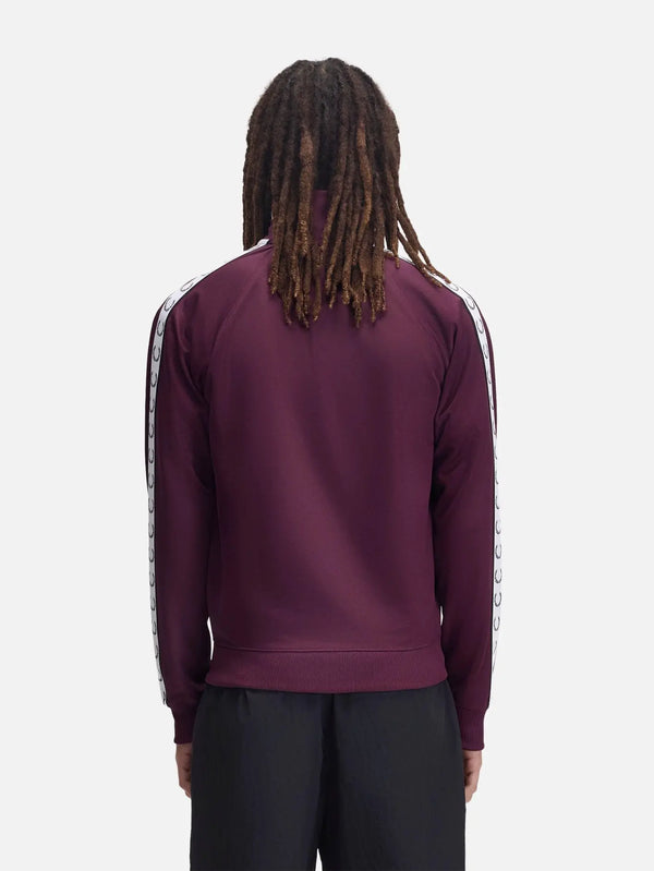 FRED PERRY Contrast Tape Track Jacket – Plum, arka görünüm