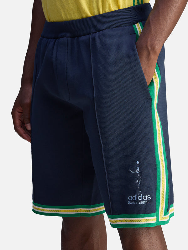 ADIDAS ORIGINALS, Wales Bonner x adidas Knit Short - Night Navy, ŞORT, shopi go'da!