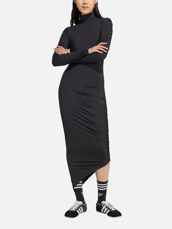ADIDAS ORIGINALS, Ruched Maxi Dress - Black, ELBİSE, shopi go'da!