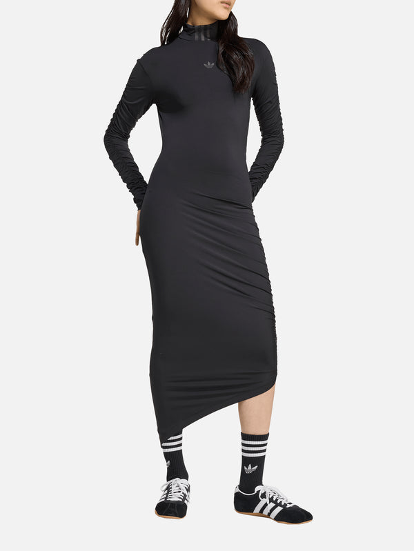 ADIDAS ORIGINALS, Ruched Maxi Dress - Black, ELBİSE, shopi go'da!