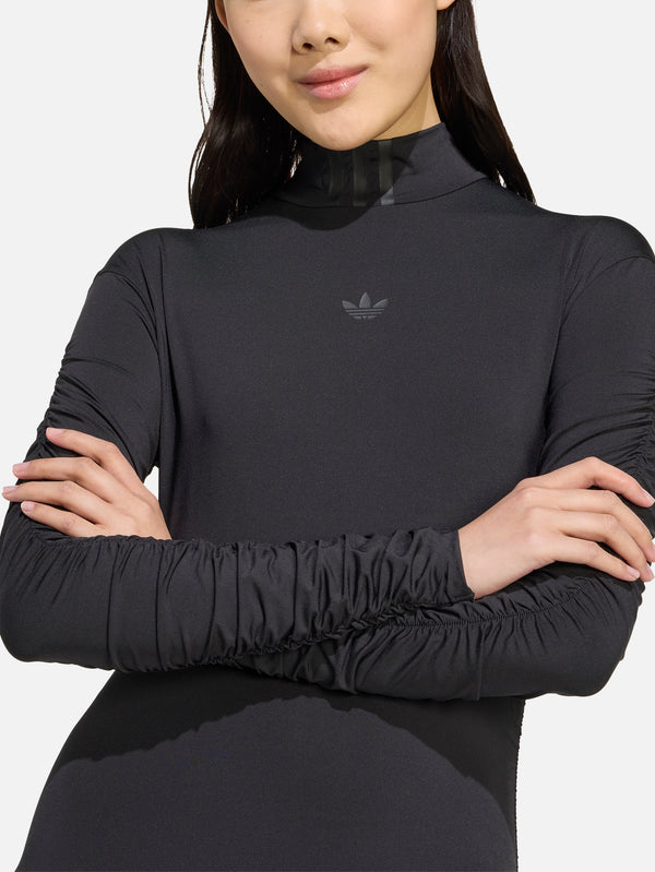 ADIDAS ORIGINALS, Ruched Maxi Dress - Black, ELBİSE, shopi go'da!