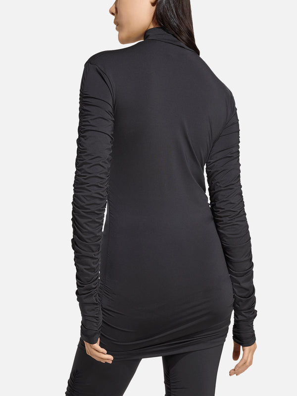 Ruched LS Top - Black