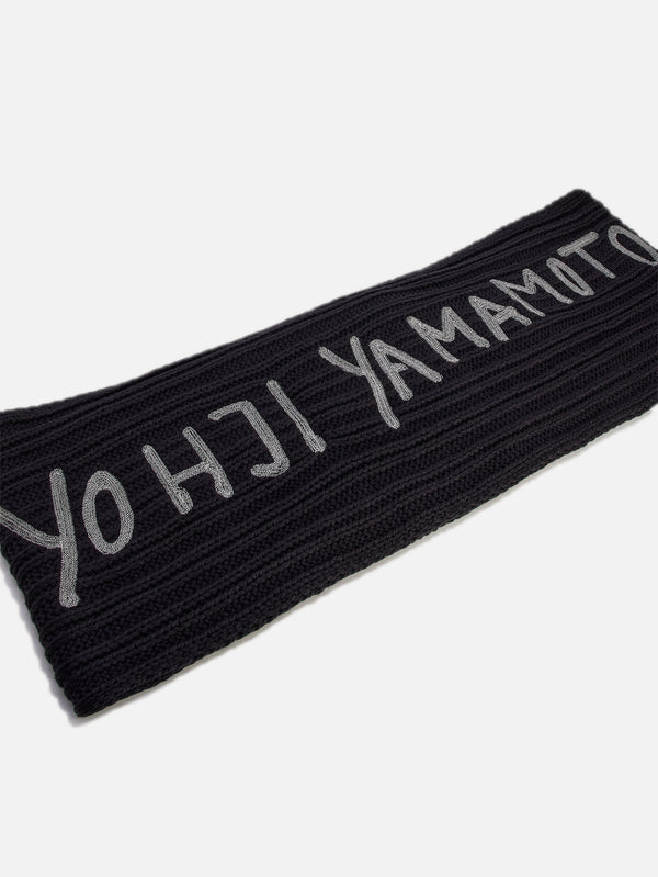 Y-3, Y-3 Oversized Chunky Knit Scarf - Black, ATKI, shopi go'da!