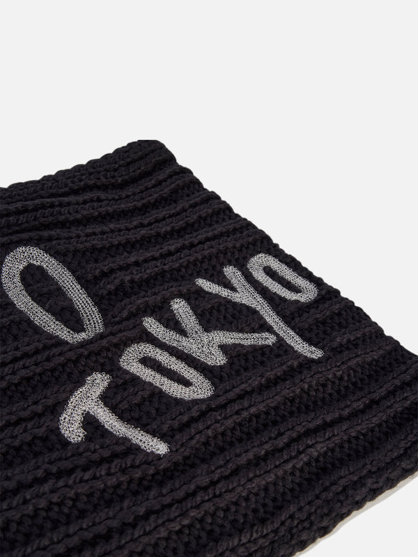 Y-3, Y-3 Oversized Chunky Knit Scarf - Black, ATKI, shopi go'da!