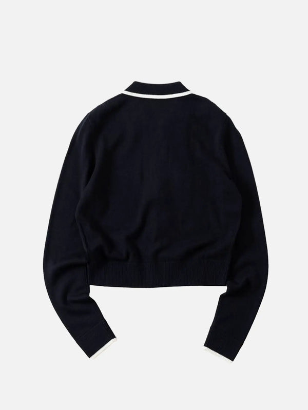 FRED PERRY Zip-Through Knitted Shirt - Navy – arka görünüm