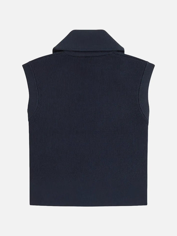 FRED PERRY Zip Neck Knitted Tank – Navy, arkadan görünüm