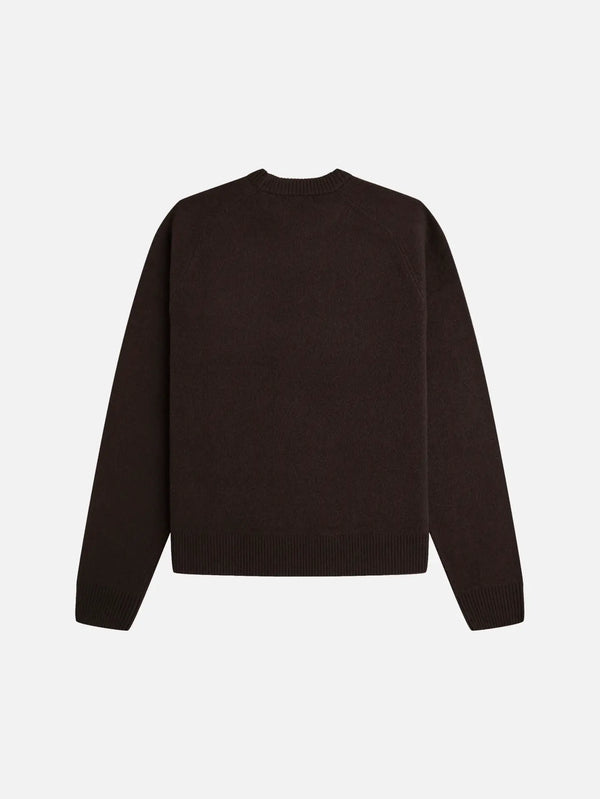 FRED PERRY Saddle Sleeve Jumper – kahverengi, ön görünüm