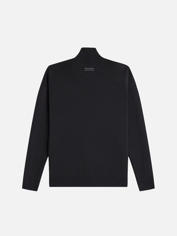 FRED PERRY Knitted Track Jacket - Black – siyah, arkadan görünüm