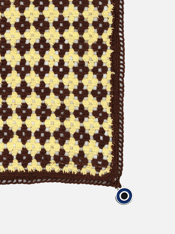 OHM HANDMADE, Optimist Dantel Örtü - Kahverengi Sarı, DANTEL ÖRTÜ, shopi go'da!