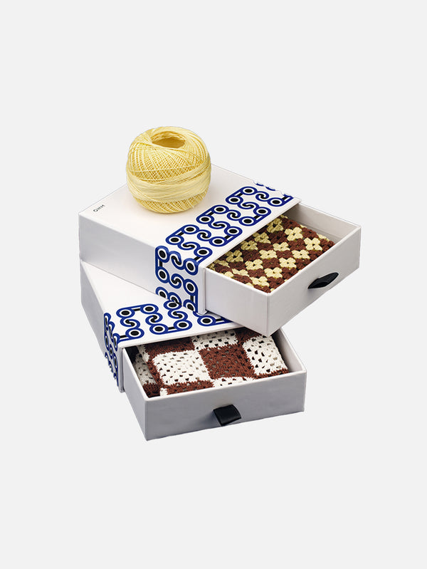 OHM HANDMADE, Optimist Dantel Örtü - Kahverengi Sarı, DANTEL ÖRTÜ, shopi go'da!