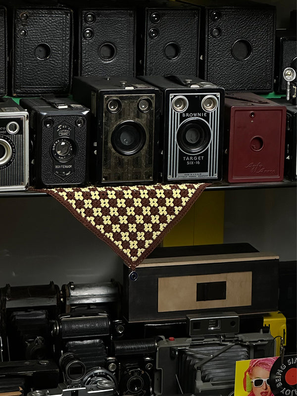 OHM HANDMADE, Optimist Dantel Örtü - Kahverengi Sarı, DANTEL ÖRTÜ, shopi go'da!