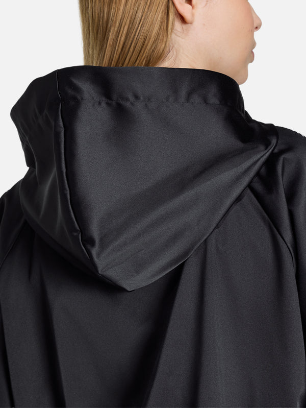 Pearl Cropped Zip Hoodie - Black