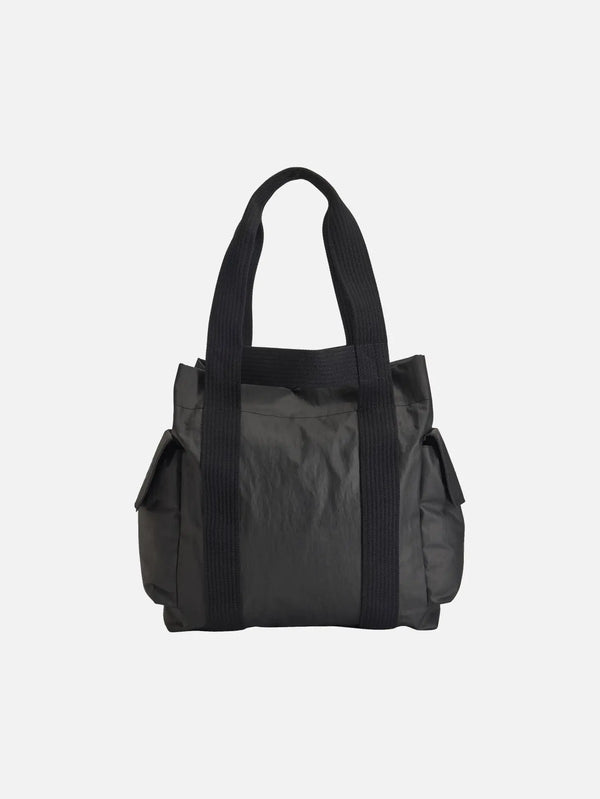 Y-3 Y-3 Work Tote - Black – siyah, önden görünüm; kalın örgü kayışlar, yan cep detayları