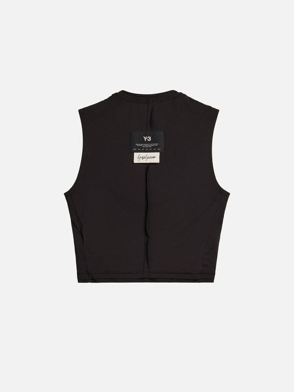 Y-3, Y-3 Running Cropped Tank Top - Black, ATLET, shopi go'da!