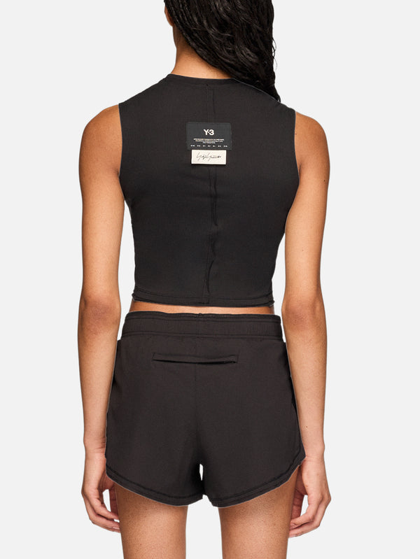 Y-3, Y-3 Running Cropped Tank Top - Black, ATLET, shopi go'da!