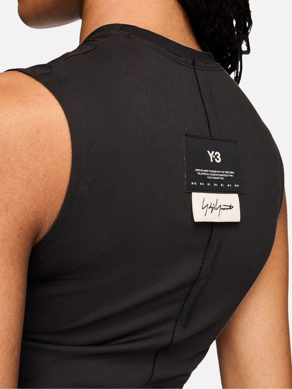 Y-3, Y-3 Running Cropped Tank Top - Black, ATLET, shopi go'da!
