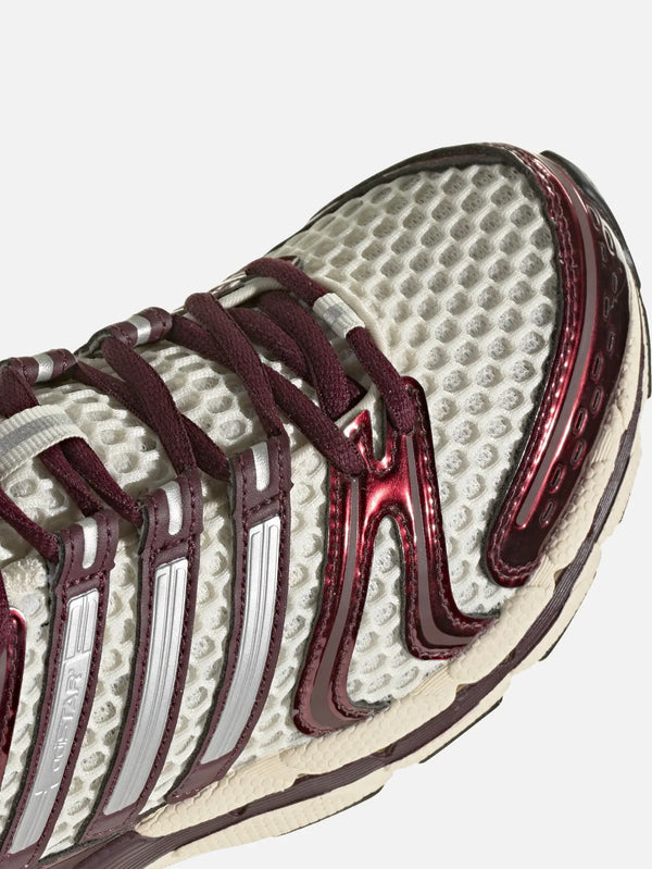 ADIDAS ORIGINALS Adistar Control 5 W – Cream White/Maroon, yakın çekim, örgülü üst ve maroon detaylar