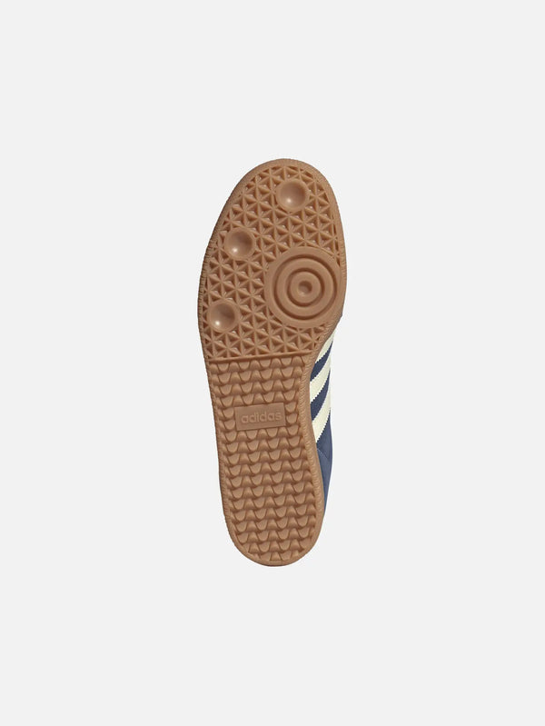 ADIDAS ORIGINALS Samba OG Night Indigo – taban görünümü, kahverengi kauçuk.