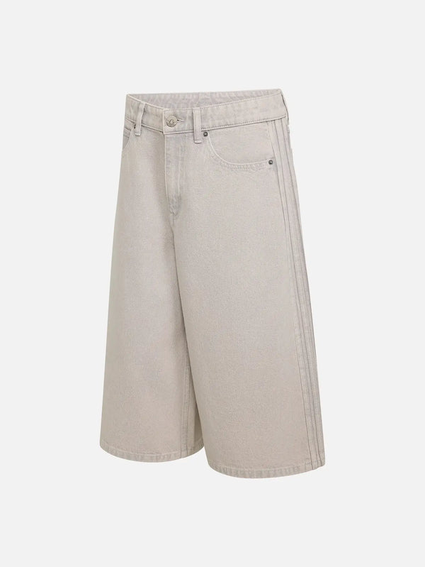 ADIDAS ORIGINALS Mid Rise Denim Jorts - Clear Grey Denim – Clear Grey Denim, yan görünüm