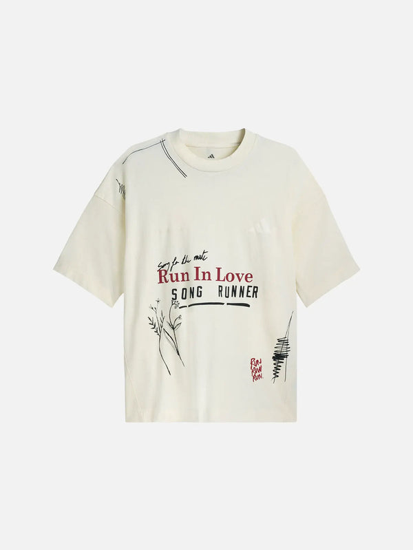 ADIDAS ORIGINALS Running x Song For The Mute T-Shirt – Cream, önden görünüm