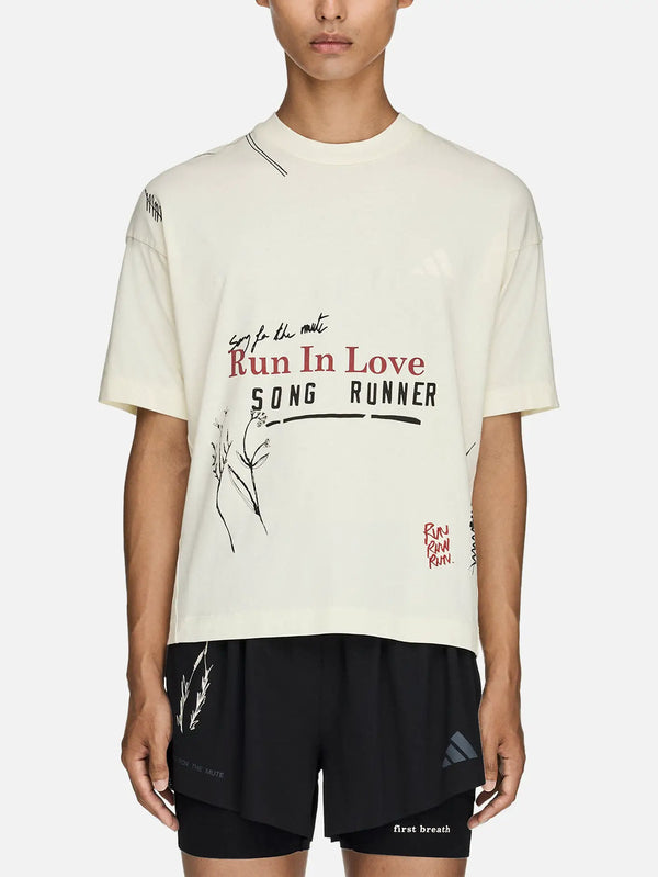 ADIDAS ORIGINALS adidas Running x Song For The Mute T-Shirt - Cream – cream, önden görünüm