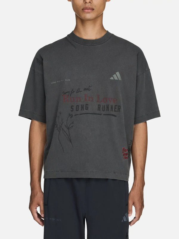 ADIDAS ORIGINALS adidas Running x Song For The Mute T-Shirt - Utili – koyu gri, ön görünüm