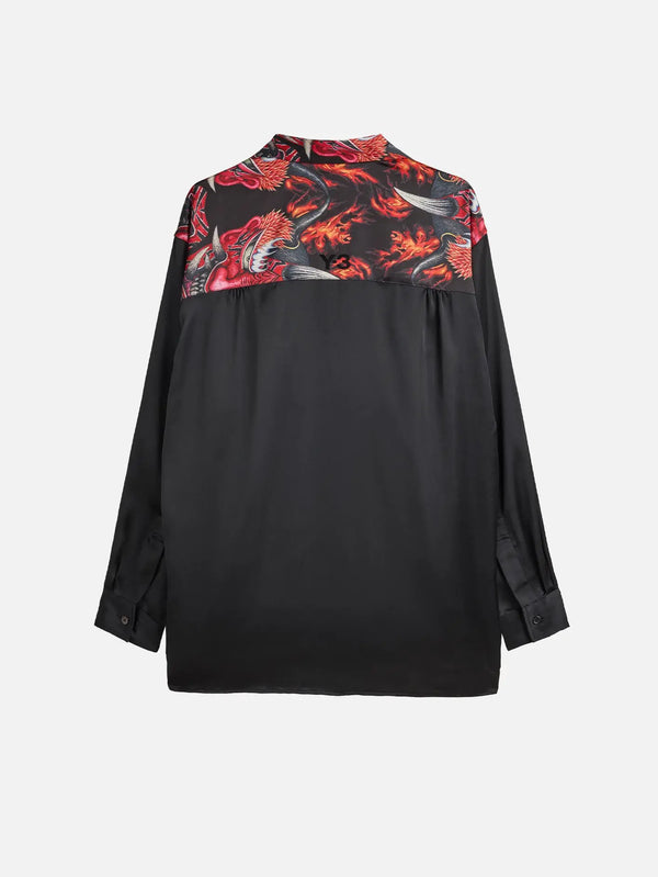 Y-3 Red Satin Graphic Shirt – Multicolor, arka görünüm