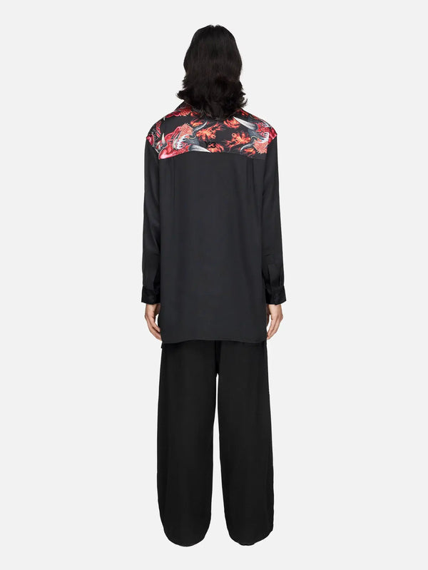 Y-3 Red Satin Graphic Shirt - Multicolor – multicolor, arka görünüm