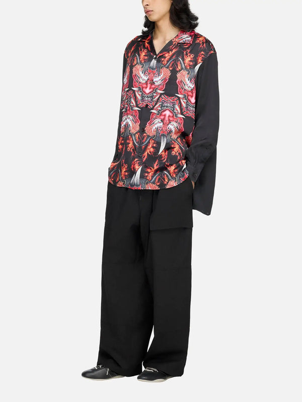Y-3 Red Satin Graphic Shirt - Multicolor – Multicolor, önden görünüm