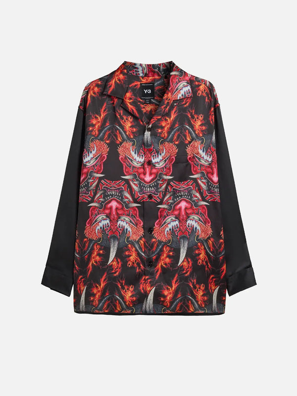 Y-3 Red Satin Graphic Shirt - Multicolor – önden görünüm