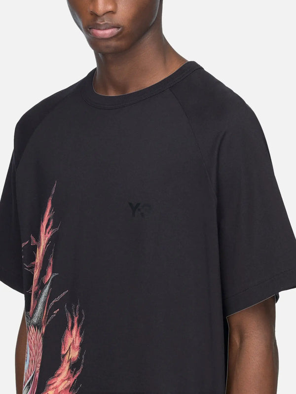 Y-3 Graphic Short Sleeve Tee - Black – siyah, ön yakın çekim
