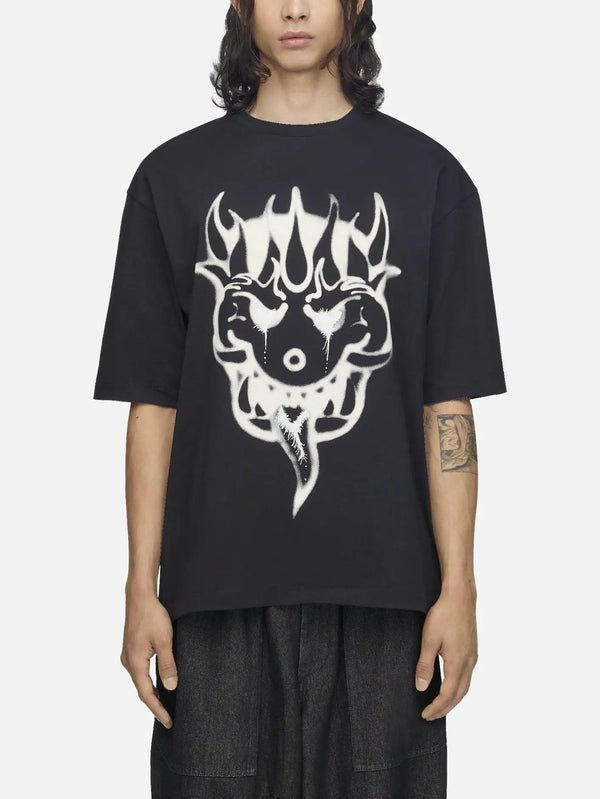 Y-3 Chito Graphic SS Tee – Black, önden görünüm, baskılı grafik