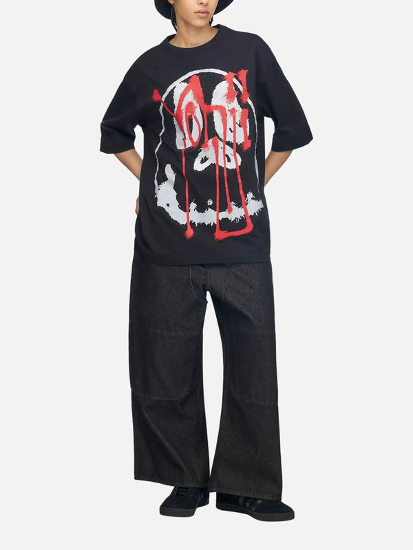 Y-3 Chito Graphic SS T-Shirt – siyah, önden görünüm