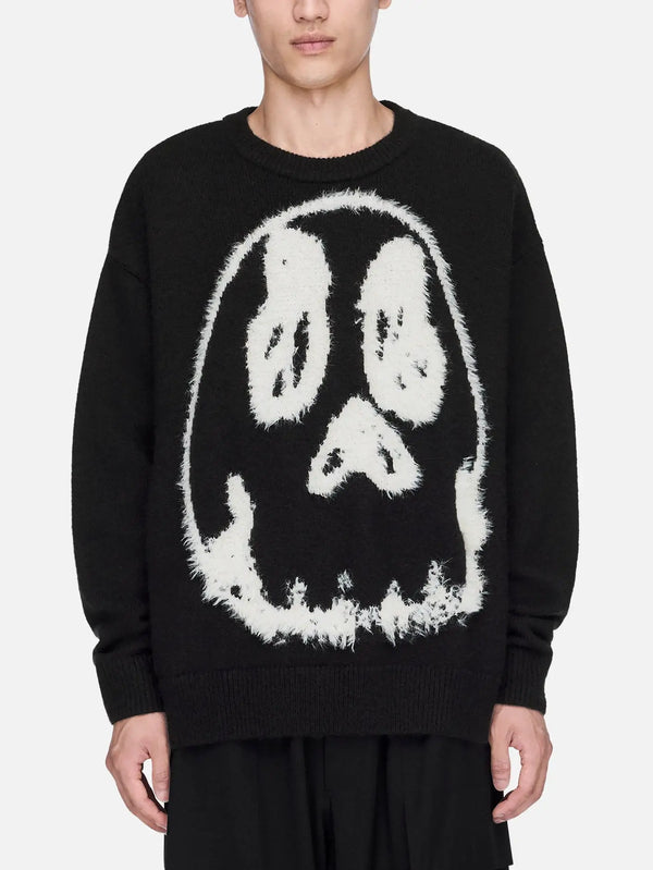 Y-3 Chito Graphic Knit Sweater - Black – siyah, modelde ön görünüm