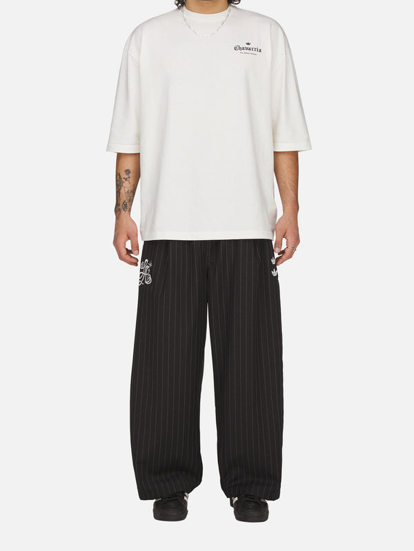 ADIDAS ORIGINALS, Willy Chavarria x adidas Pinstripe Track Pant - Black, EŞOFMAN ALTI, shopi go'da!