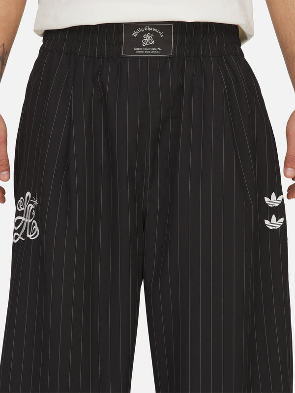 ADIDAS ORIGINALS, Willy Chavarria x adidas Pinstripe Track Pant - Black, EŞOFMAN ALTI, shopi go'da!