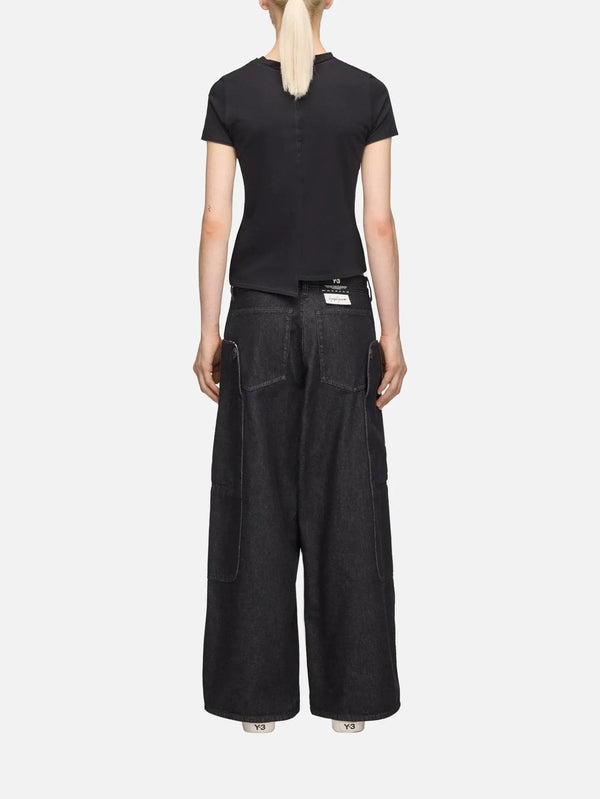 Y-3 Y-3 Denim SL Pant W - Black – siyah, arka görünüm