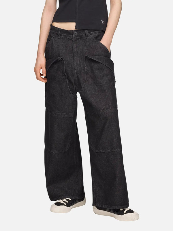 Y-3 Denim SL Pant W – siyah, önden görünüm