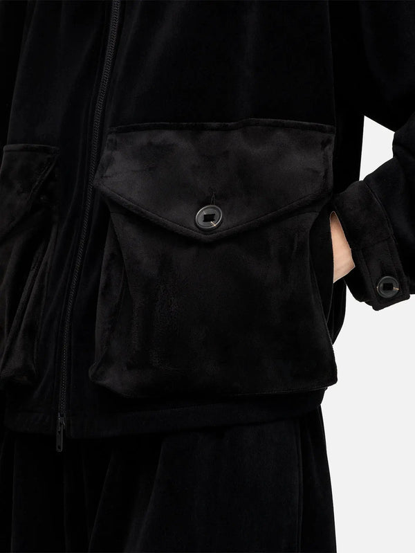Y-3 VC UT Blouson Jacket W – siyah, ön görünüm, kapaklı cep detayı