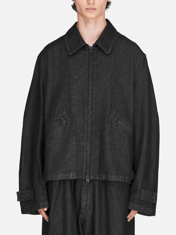 Y-3 Denim Jacket - Black – siyah, önden görünüm, yan cepler