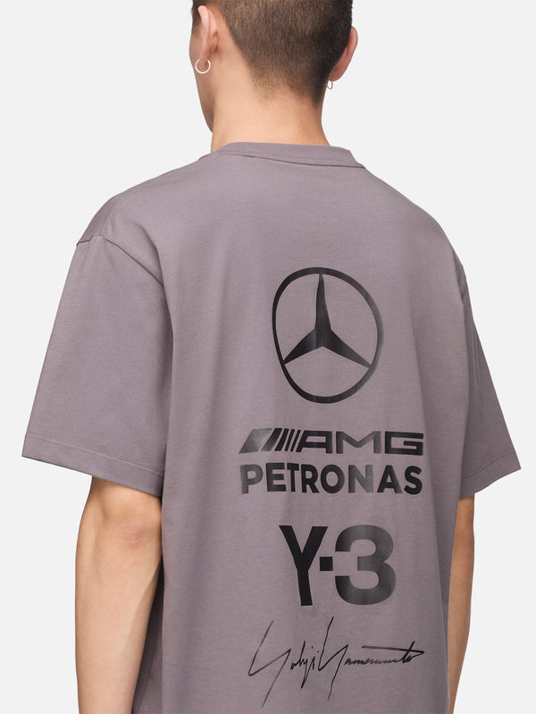 Y-3 x F1 Mercedes Engineered Logo SS Tee - Granite