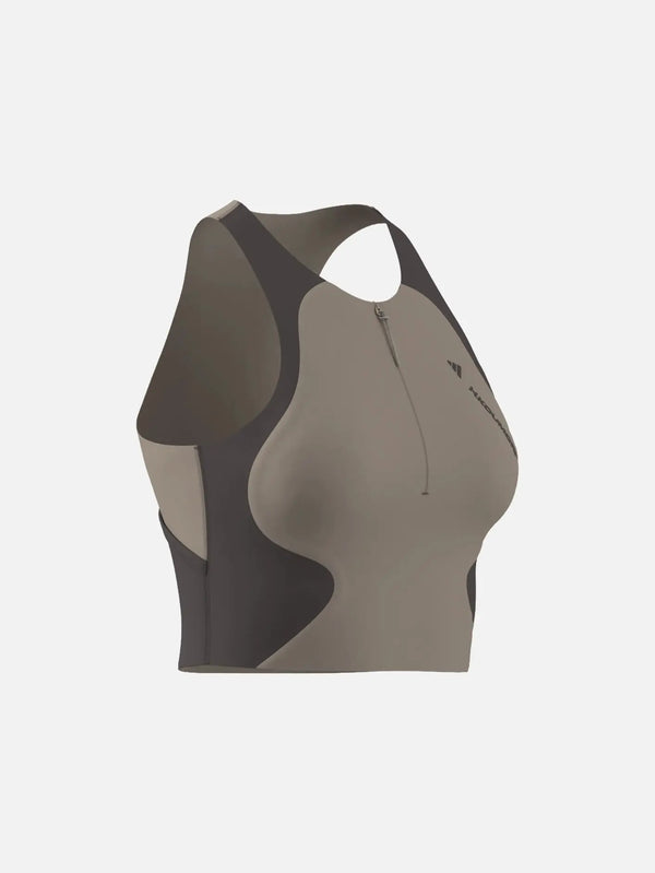 ADIDAS ORIGINALS adidas x Hermanos Koumori Running Crop Top - Wonde – taupe, önden görünüm